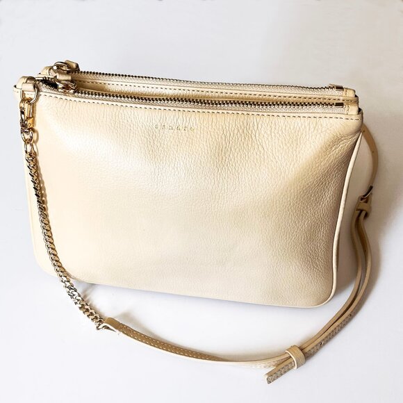 SANDRO Addict dual-pocket crossbody bag, Yellow - Picture 2 of 14